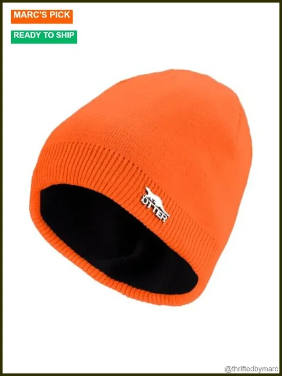 100% Waterproof Windproof Beanie Hat - Fleece Lined Knit Skull Cap for Hiking