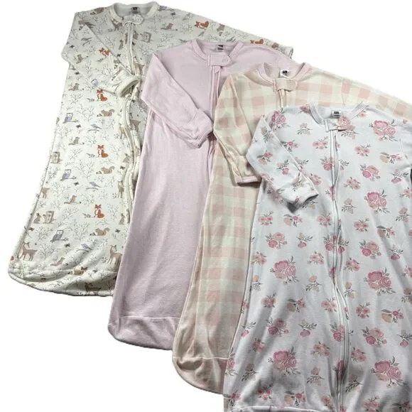 HB Hudson Baby Sleep Sack LOT Woodland Animals Pink Plaid Girl 12-18 Months Q113