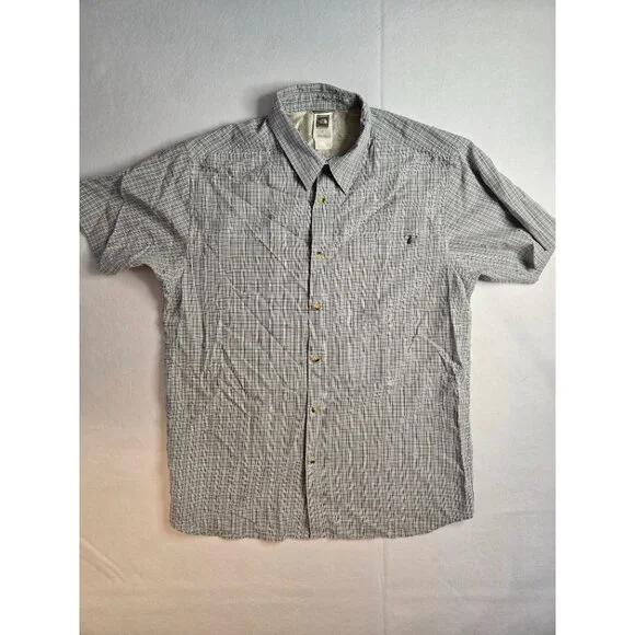 The North Face Mens‎ Plaid Button Down Short Sleeve Shirt Large