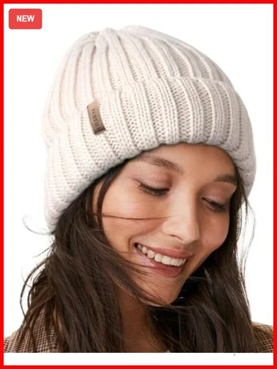 Fleece Lined Chunky Knit Beanie Women Snow Hat