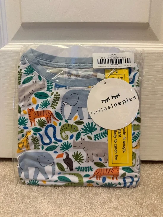 Little Sleepies Jungle Safari Bamboo Pajama set size 4T NIB