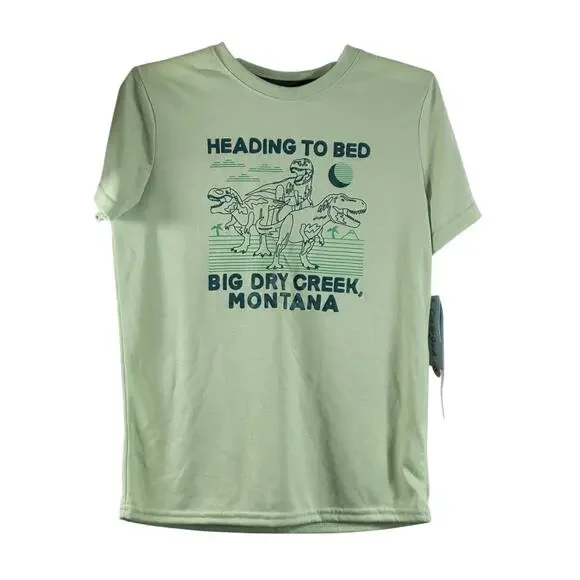 Cat & Jack Big Dry Creek Dinosaur 3 Piece Pajama Set, Green, Size L (10/12), NWT