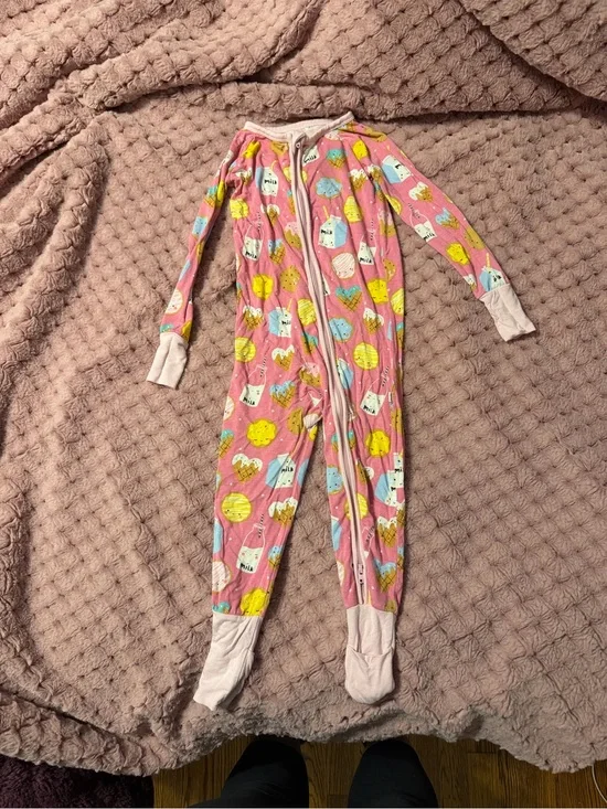 Lot of 5 Little Sleepies Girls Multi-Pattern Zip Up Pajamas
