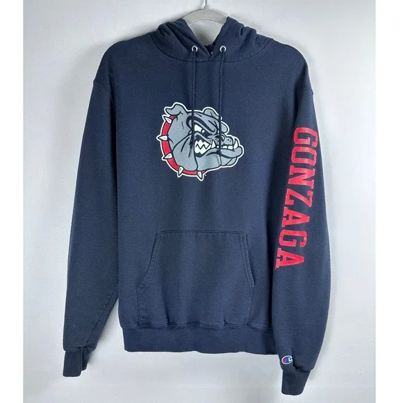 Champion‎ Gonzaga Bulldogs Hoodie Mens M Navy Spellout NCAA College Sportswear
