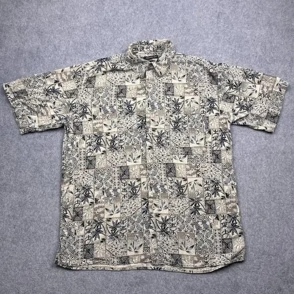 utopia button up shirt multicolor washable silk short‎ sleeve large