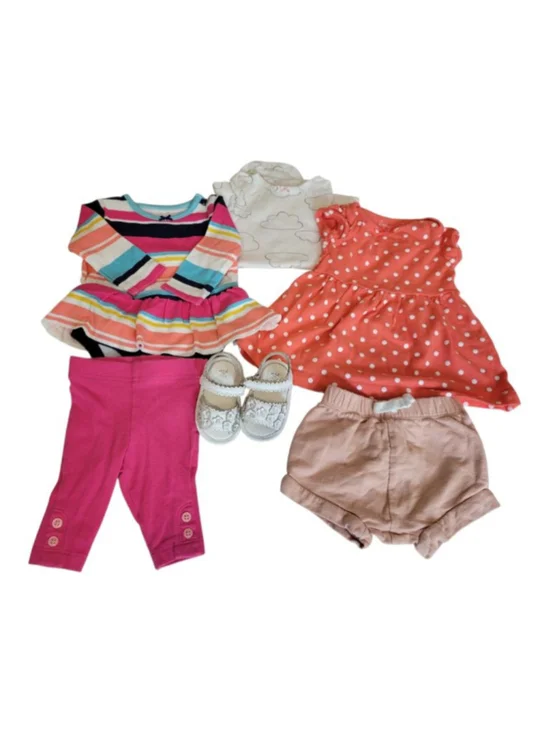 Janie and Jack & Little Co. Baby Girl Bundle 3M – 6pc Set with Leather Sandals