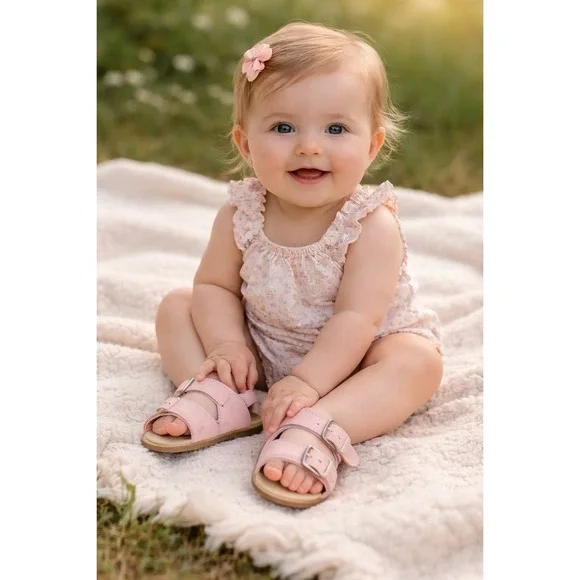 Carter's Baby Pink‎ Double Buckle Sandals Size 3–6 Months Soft Sole Infant Shoes