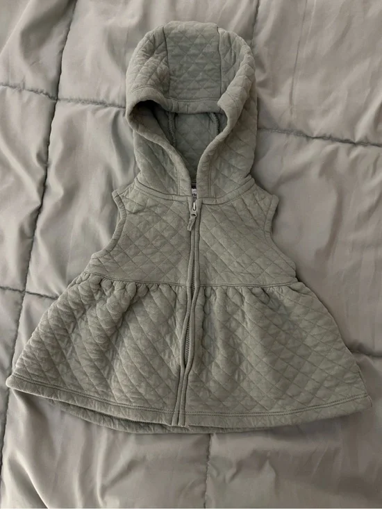 Carter's Quilted Hooded Vest in Sage Green