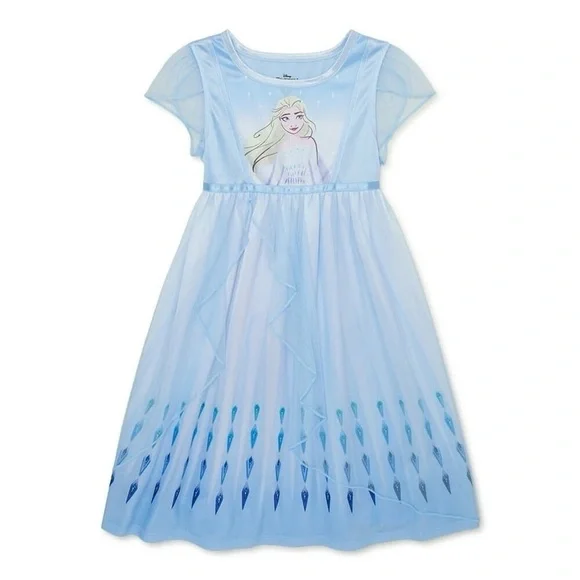 NWT Disney Frozen Elsa Blue Toddler Girl Nightgown 4T
