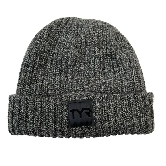 TYR Unisex Cuffed Ribbed Beanie in Gray One‎ Size Challenge USA MTV