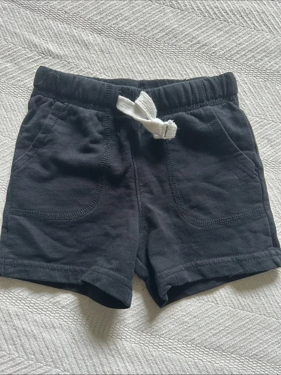 Carter's Black Shorts with White Drawstring