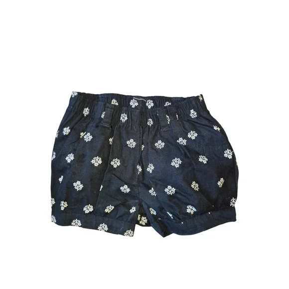 Carters Baby Girl black bandana like Floral Print Shorts 9 Months Summer‎ Cotton