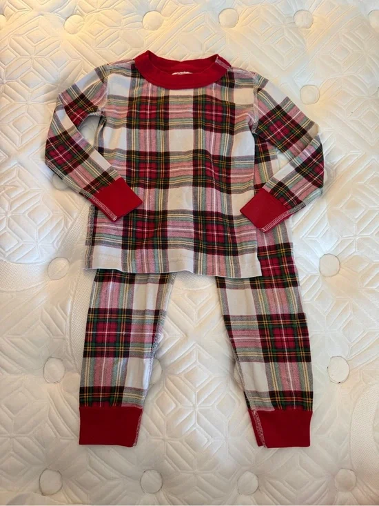Hanna Andersson Red and White Plaid Kids Pajama Set