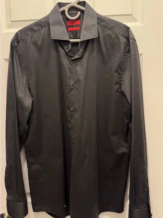 Hugo Boss Slim Fit Black Shirt with Red Label