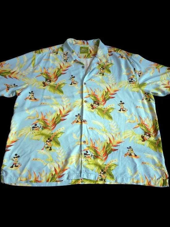 Tommy Bahama x Disney Parks Vacation Mickey Mens 3XL Silk Button Down EUC