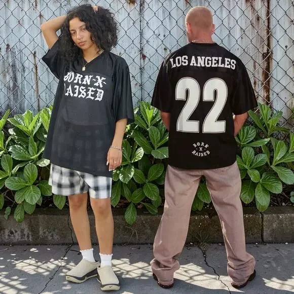 Born X Raised Los Angeles Football Mesh Jersey Black XL Brand New Deadstock
