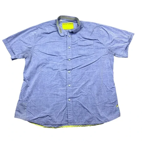 Descendant of Thieves Mens‎ XL Blue Pattern Short Sleeve Button Up Shirt