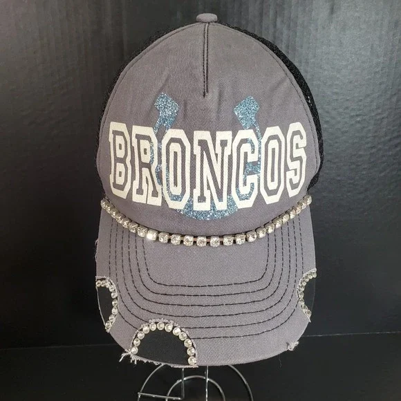Broncos Bling Womens Snapback‎ Hat Embellished Distressed Stylish Cap