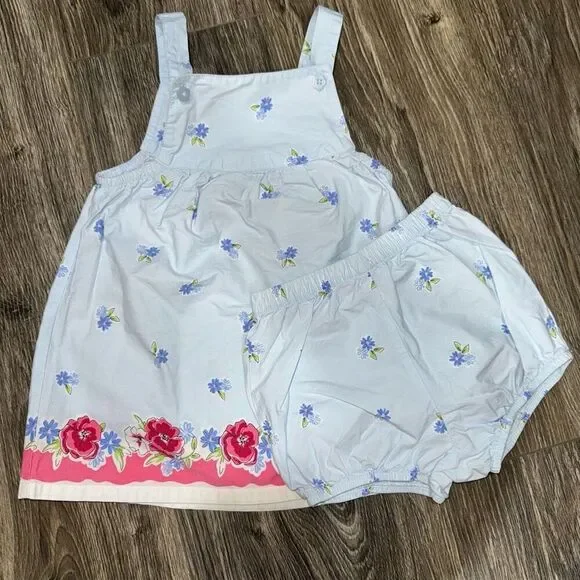 Carters 24 months Blue Floral Dress & Bloomers
