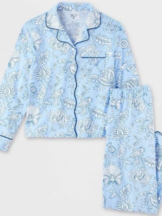 Roller Rabbit Target Adaptive Vines Blue Floral Girls’ Pajamas New