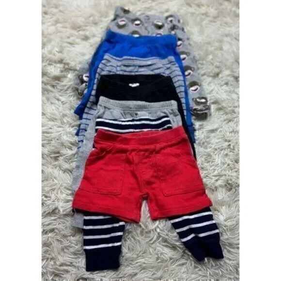 EUC 7 piece 0-6 Months Boys Shorts and Leggings Bundle by Carter’s & Faded Glory