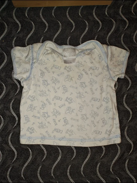Carter's Light Blue & White Short-Sleeve Printed Baby Tee