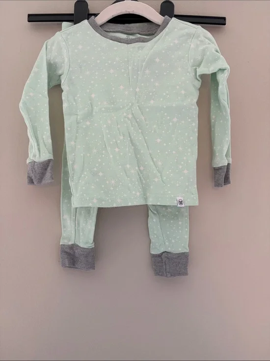 Honest Baby Green Star Long Sleeve Kids Pajama Set 24M