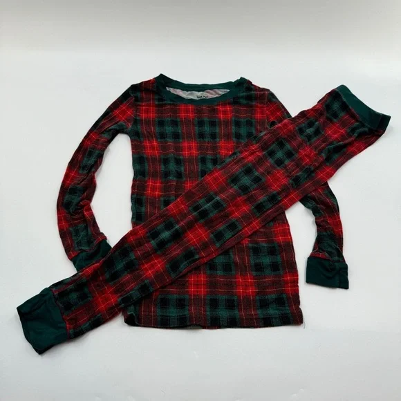 Little Sleepies Buffalo Plaid Christmas Pajama Set Kids Size 5/6