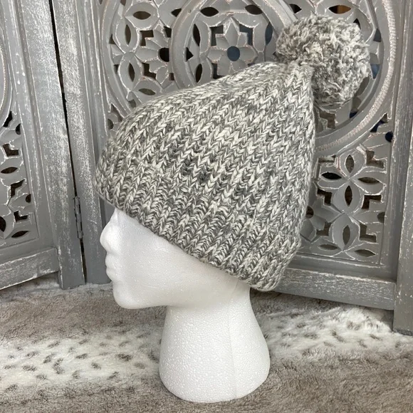 J.Crew knit beanie puff ball neutral feminine gorpcore preppy outdoor winter