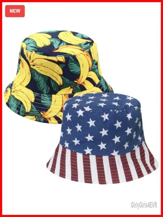Reversible Bucket Hat Wide Brim UV Protection Foldable Sun Hat