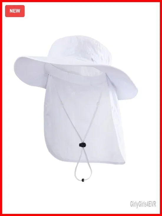 UPF 50+ Wide Brim Sun Hat with Neck Flap Fishing Bucket Hat for Men Women