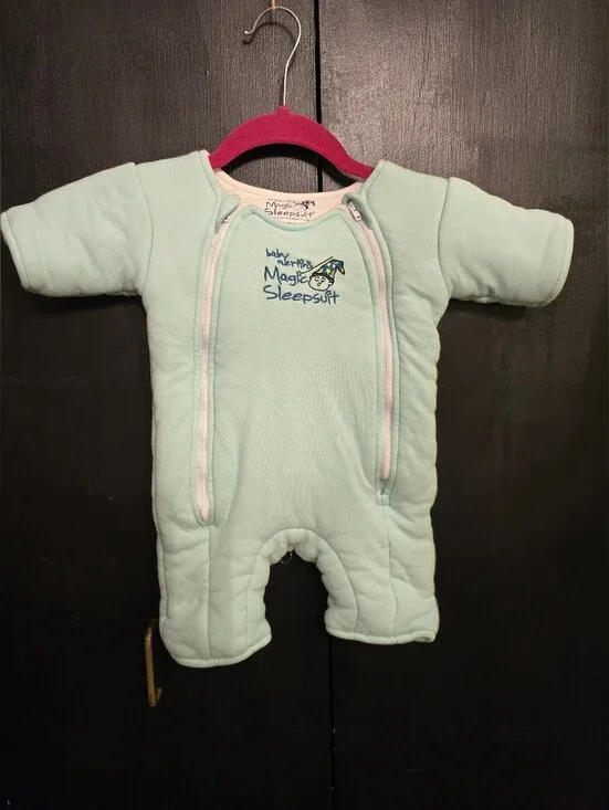 Baby Merlin's Magic Sleep Suit Blue Size Large 6-9Month In Excellent Condition