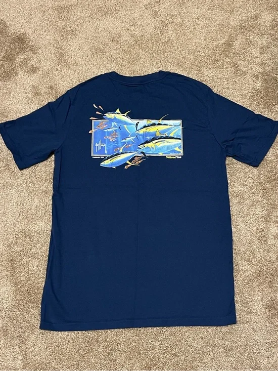Guy Harvey Navy Graphic Tee with White Logo