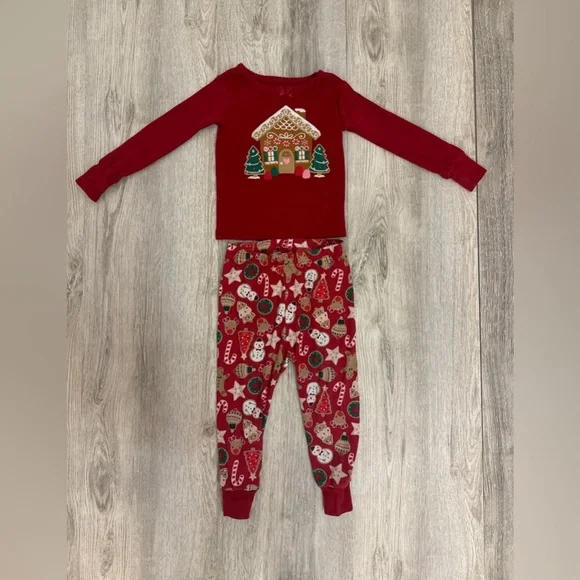 Gymboree Girls 12-18 Months Gingerbread House Holidays Long Sleeve Pjs