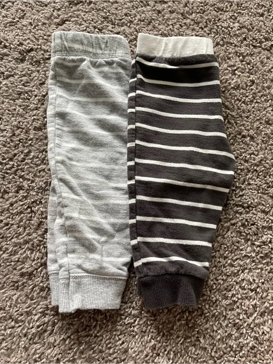 Carter's Gray & Charcoal Striped Kids Sweatpants - 2 Pack