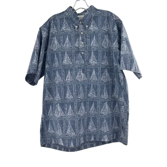 Dietrich Varez Reyn Spooner Mens Nautical Sailboat Print Blue‎ Button-Down Shirt