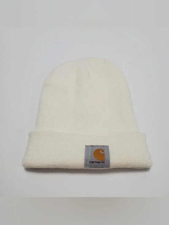 Carhartt Unisex Winter Beanie Hat White Knit One Size Acrylic