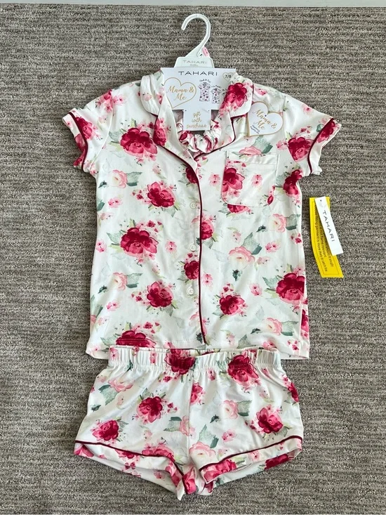 NWT Tahari Girls 3 Piece Pajama Set