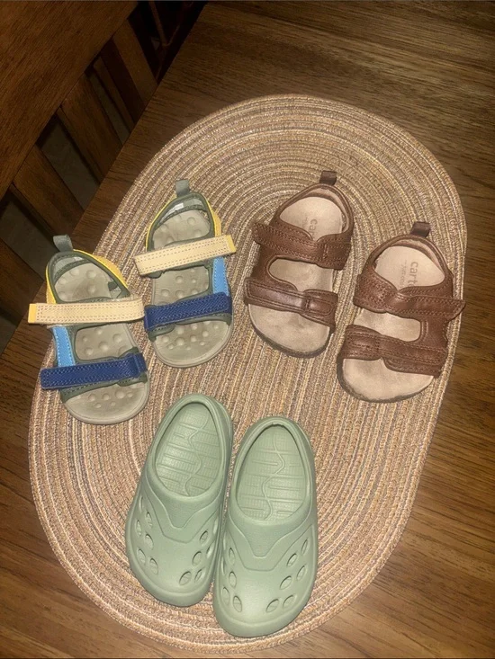 Carter's Multi-Pair Kids Sandal & Clog Bundle in Green, Brown, Blue & Yellow