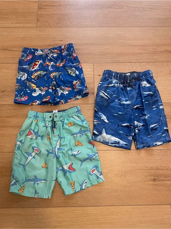 Carter's Boys bathing suit Shorts - trunks Blue, Aqua, Green, Boys 7, Set of 3