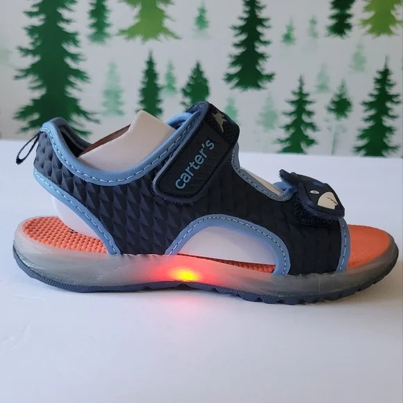 New 4T Carter's Shark Light-Up Sandals.