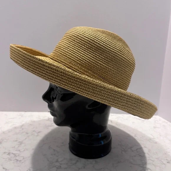Magnolia Lane Masters Tournament Augusta Tan Straw Sun Hat Wide Brim‎ One Size