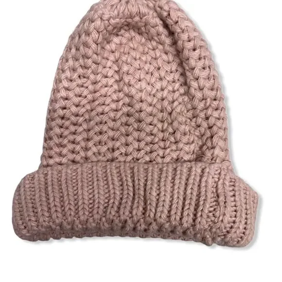 Pale pink slouch beanie hat