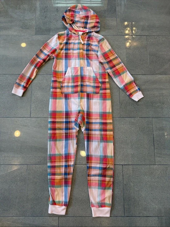 Cat & Jack Multicolor Plaid Hooded pajamas
