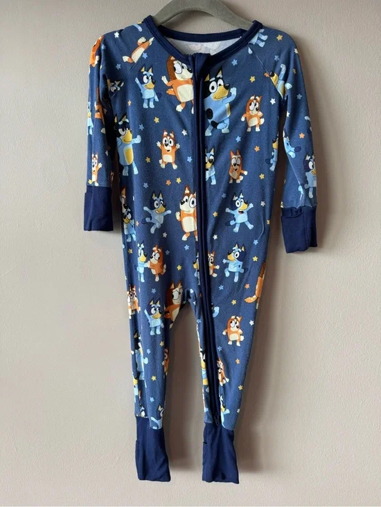 Little Sleepies x Bluey Bamboo Long Sleeve Zippy Sleeper Pajama‎ 6-12 months