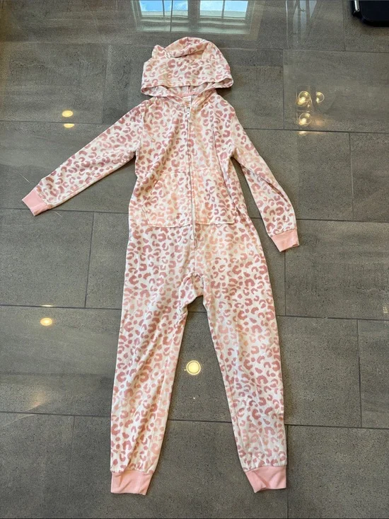 Cat & Jack Pink Leopard Hooded Pajamas