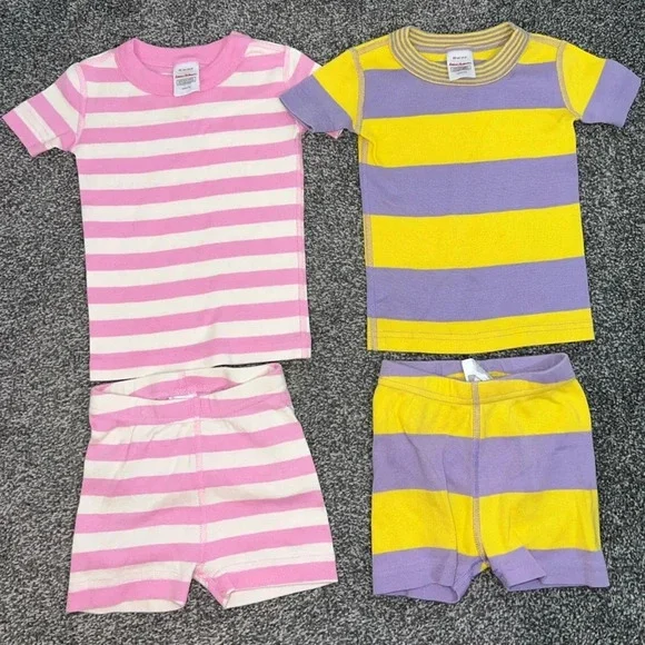 Hanna Andersson stripped shorts pajamas size 2