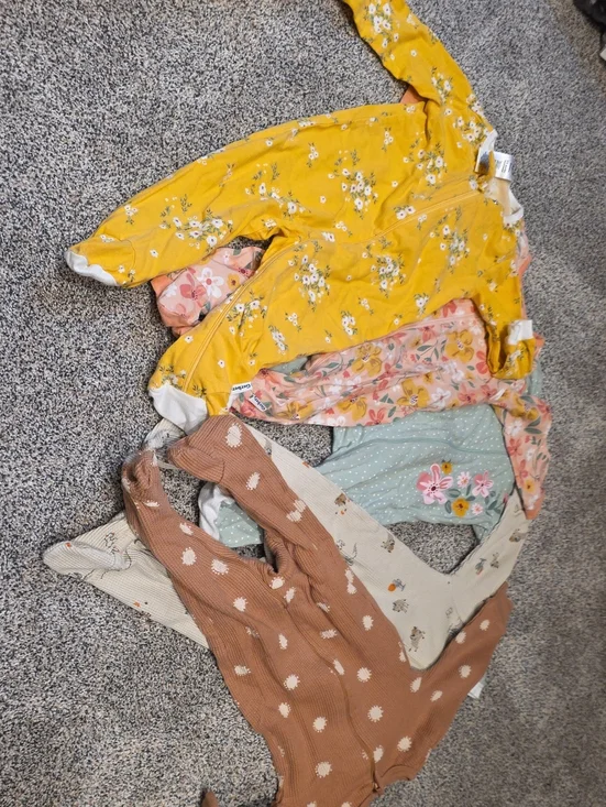 Gerber Baby Girls Assorted Sleepers 3 To 6 Months