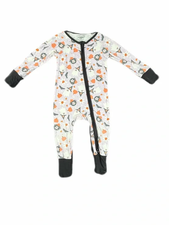 CADEN LANE Halloween Ghost Print Bamboo Convertible Zip Sleeper - 6-12M