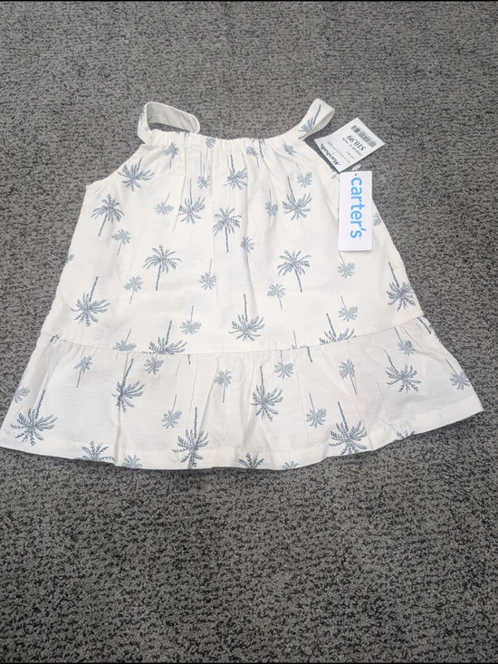 Carter's Cream Palm Tree Print Tank Top